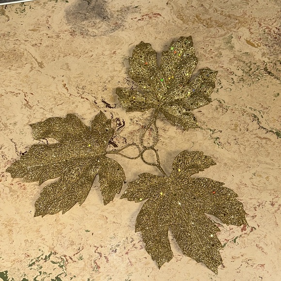 Decorative sign, wreath hanger and 7 bendable glitter leaves - Picture 2 of 9